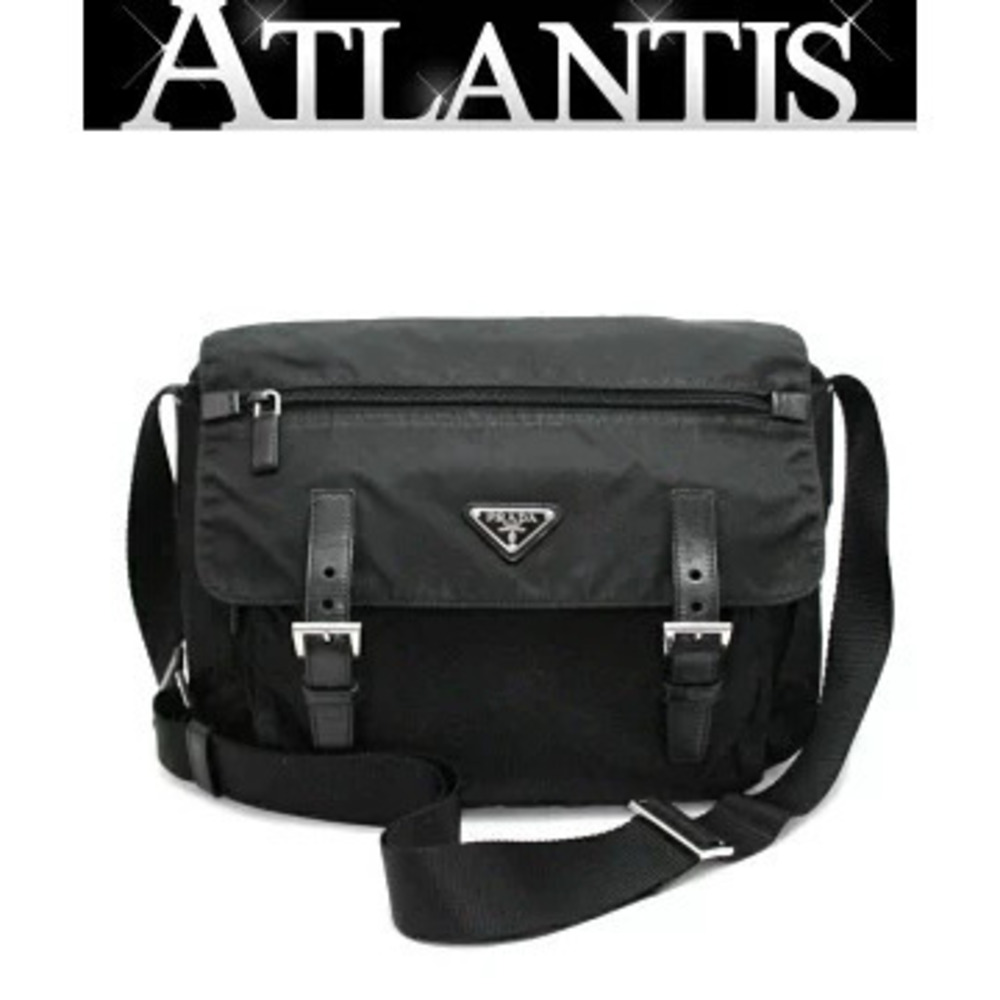 Prada Triangle Logo Shoulder Bag Black - Picture 1 of 6